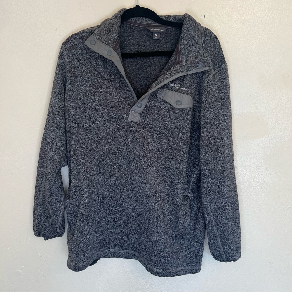 Eddie Bauer Men’s Grey Quarter Zip Pullover